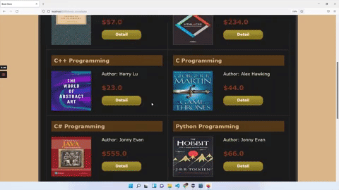 Preview of the online bookstore